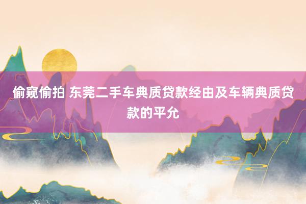 偷窥偷拍 东莞二手车典质贷款经由及车辆典质贷款的平允