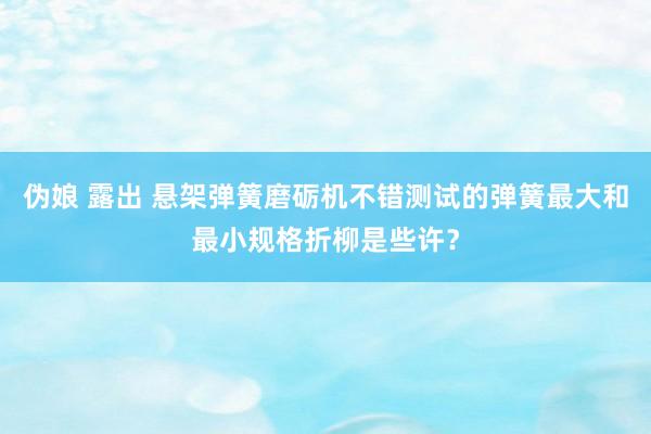 伪娘 露出 悬架弹簧磨砺机不错测试的弹簧最大和最小规格折柳是些许？
