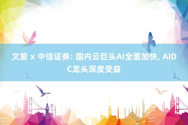 文爱 x 中信证券: 国内云巨头AI全面加快， AIDC龙头深度受益