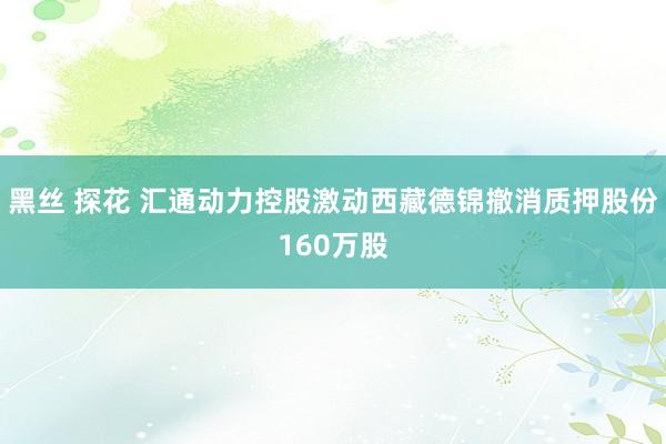 黑丝 探花 汇通动力控股激动西藏德锦撤消质押股份160万股