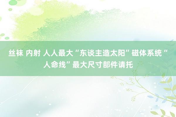 丝袜 内射 人人最大“东谈主造太阳”磁体系统“人命线”最大尺寸部件请托