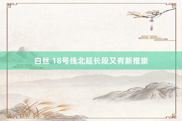 白丝 18号线北延长段又有新推崇